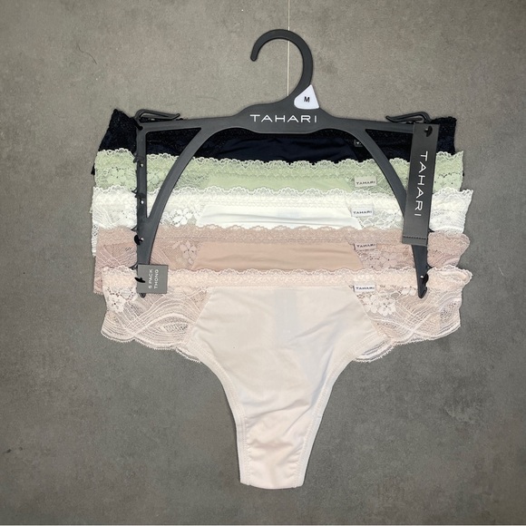Tahari Women’s Lace Trim Thong - Multi-Color‎ Pack - Picture 1 of 2